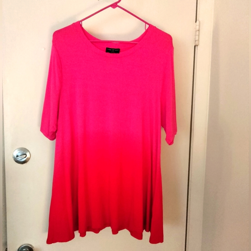 EUC 💘 Lane Bryant 2 tone Pink and Red flowy Tunic 18/20